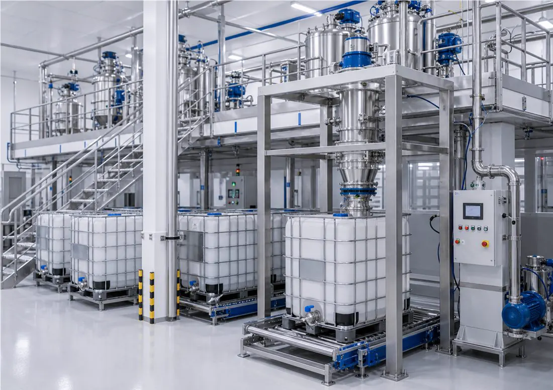 Hygienic process and material flow