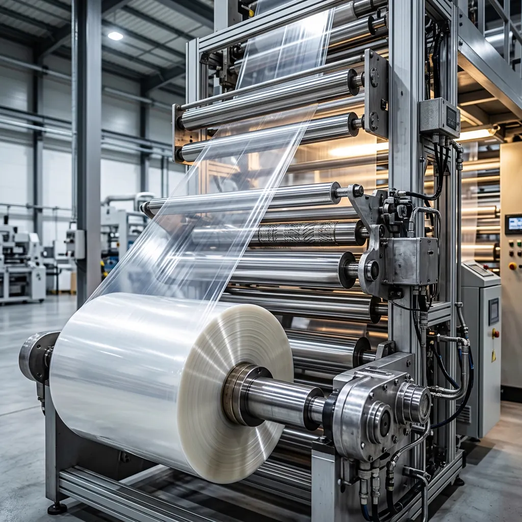 Plastic converting machinery on a production line